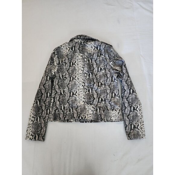 Philosophy Women's Snake Skin Print Embossed Faux Leather Moto Jacket Small NWT - Picture 4 of 13